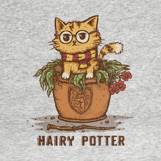 Hairy Cat in a Pot by kg07_shirts